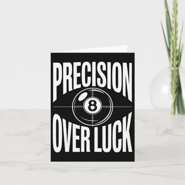 Precision Over Luck 8 Ball Billiards Retro  Card (Front)