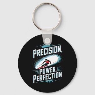 Precision Power Perfection Alpine Skiing  Keychain