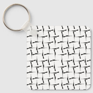 Precision Pursuit: Hunting Motif Black and White P Keychain