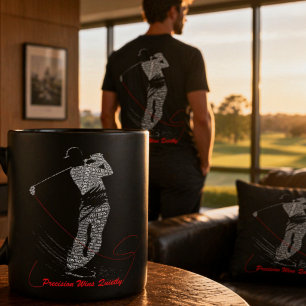 Precision Wins Quietly Golf Word Art Coffee Mug