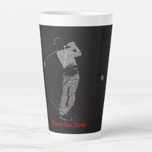 Precision Wins Quietly Golf Word Art Latte Mug