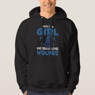Predator Animal Just A Girl Who Really Loves Wolv Hoodie