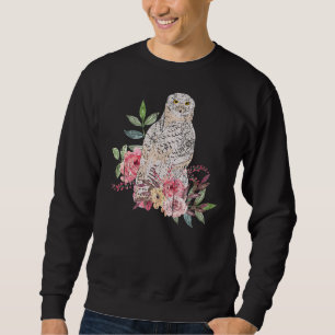 Predator Bird Forest Animal  Roses Flowers Owl 1 Sweatshirt