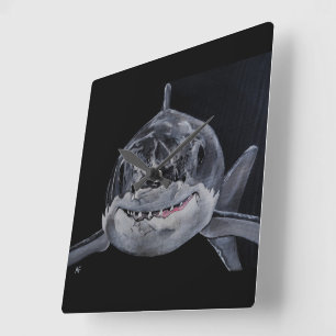 Predator of the Sea Painting by Alfred Fox Square Wall Clock