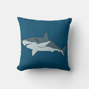 Predatory shark throw pillow
