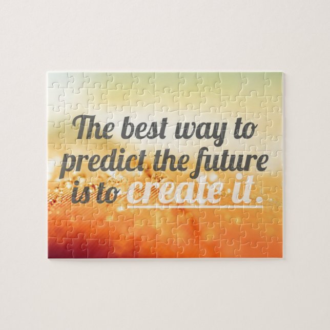 Predict The Future - Motivational Quote Jigsaw Puzzle (Horizontal)