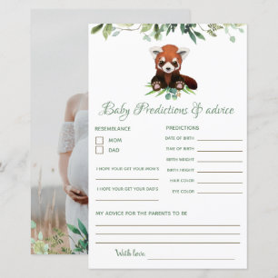 Predictions & Advice Baby Shower Budget Card