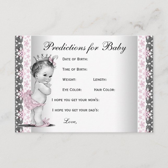 Predictions & Advice for Parents Baby Shower Card (Front)