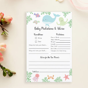 Predictions & Advice Under the Sea Baby Shower Gam