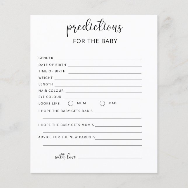  predictions and advice (Front)