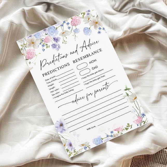 Predictions and Advice card | Baby Shower game  (Creator Uploaded)