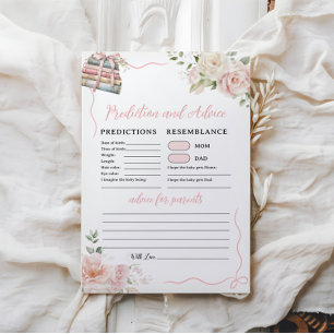 Predictions and Advice Game Card Paper Sheet