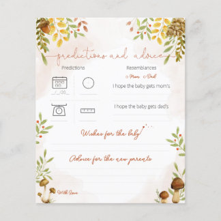 Predictions and Advice, Woodland Baby Shower 