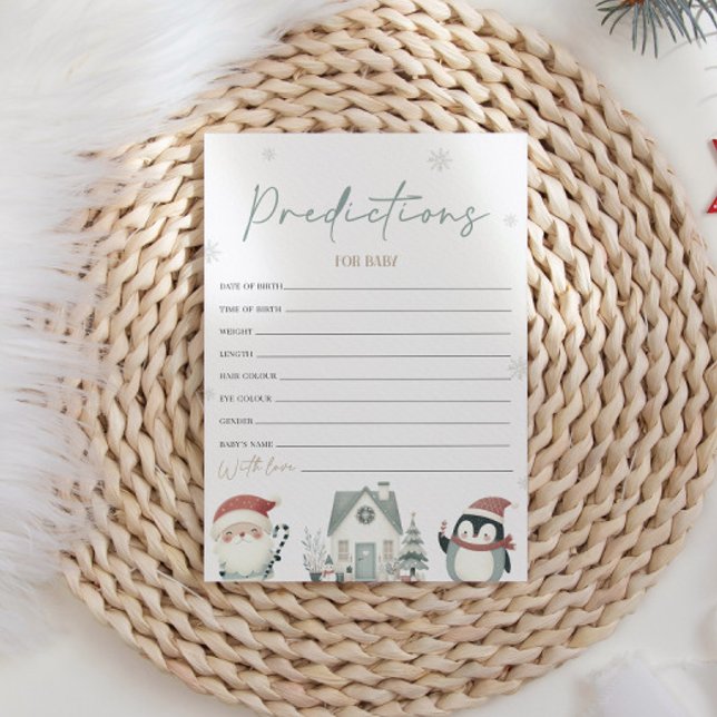 Prédictions Du Baby shower De Noël Pour La Carte B (Créateur téléchargé)