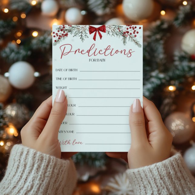 Prédictions Du Baby shower De Noël Pour La Carte B (Créateur téléchargé)