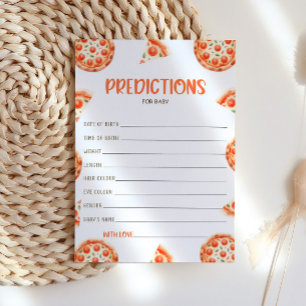 Predictions For Baby Card, Pizza Baby Shower Card