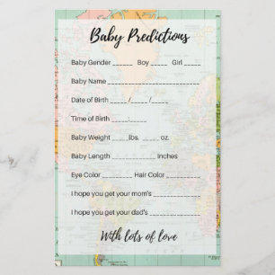 Prédictions pour bébés - Carte multicolore