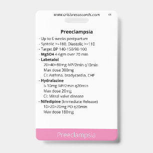 Preeclampsia & Postpartum hemorrhage/neonate Badge