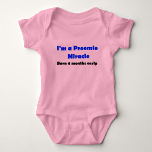 Preemie Miracle Born 4 months early, Boy Baby Bodysuit