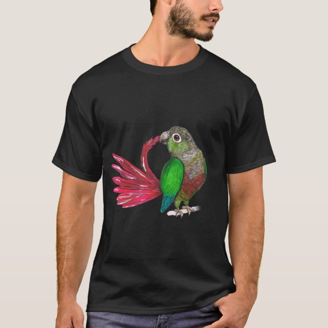 Preening green-cheeked-conure T-Shirt (Front)