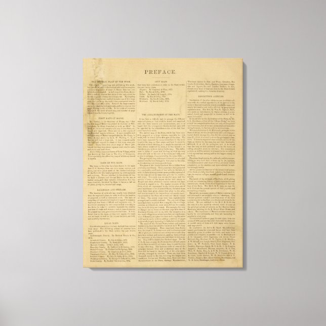 Preface Atlas of the state of Maine Canvas Print (Front)