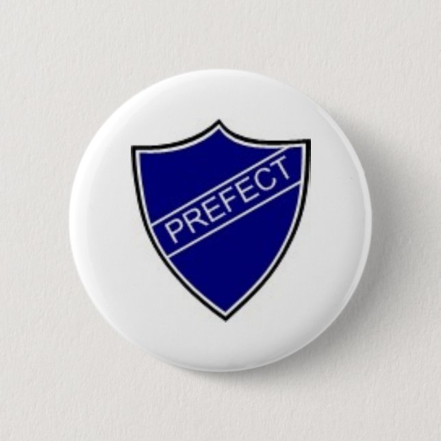 Prefect Badge Blue 2 Inch Round Button (Front)