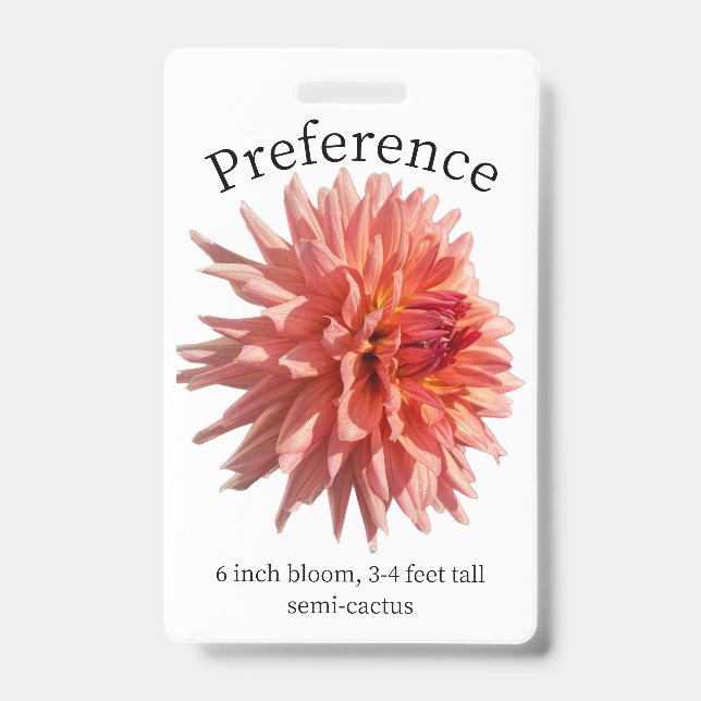Preference Dahlia ID Badge (Front)