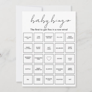 Prefilled Minimalist Baby Shower Bingo Cards