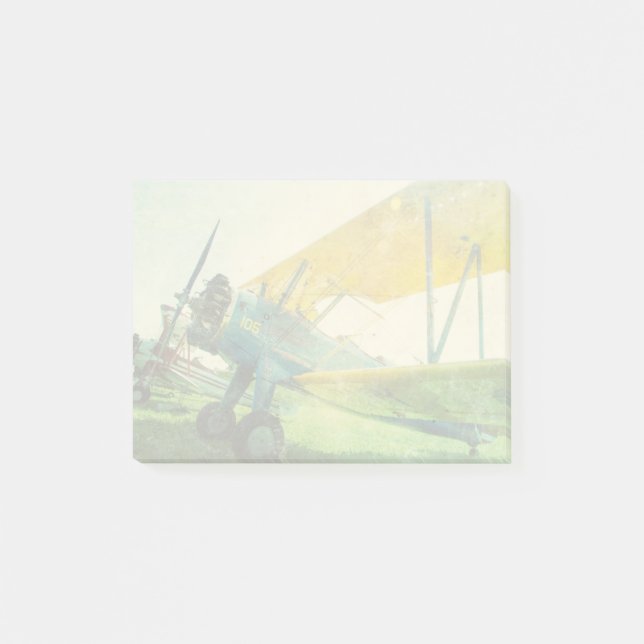 Preflight Biplane Antique Airplane Post-it Notes (Front)
