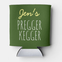 Pregger Kegger coed baby shower can coolers, baby