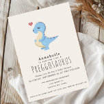 Preggosaurus Cute Dinosaur Baby Boy shower Invitation<br><div class="desc">Announce the arrival of your little one with this Preggosaurus Cute Dinosaur Baby shower design. You can customize this further by clicking on the "PERSONALIZE" button.  Matching Items in our shop for a complete party theme. For further questions please contact us at ThePaperieGarden@gmail.com</div>