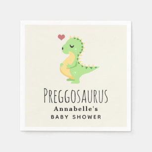 Preggosaurus Cute Dinosaur Baby shower Napkin