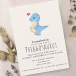 Preggosaurus Cute Funny Dinosaur Baby Boy shower Invitation<br><div class="desc">Get ready for a dino-mite baby shower! This hilarious invites feature a pregnant blue dinosaur against a playful eggshell background—perfect for a fun and unforgettable celebration!  Personalize it to meet your needs.  Matching Items in our shop for a complete party theme. Cover page mock-up provided by Rawpixel.</div>