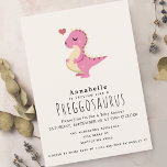 Preggosaurus Cute Funny Dinosaur Baby Girl shower Invitation<br><div class="desc">Get ready for a dino-mite baby shower! This hilarious invites feature a pregnant pink dinosaur against a playful eggshell background—perfect for a fun and unforgettable celebration!  Personalize it to meet your needs. Matching Items in my shop for a complete party theme. Cover page mock-up provided by Rawpixel.</div>