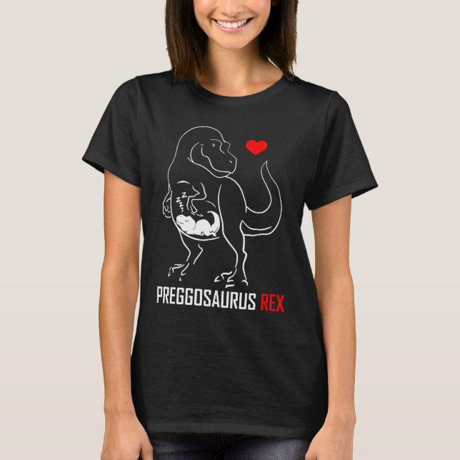 Preggosaurus Halloween Pregnancy Mom Dinosaur Gift T-Shirt (Front)