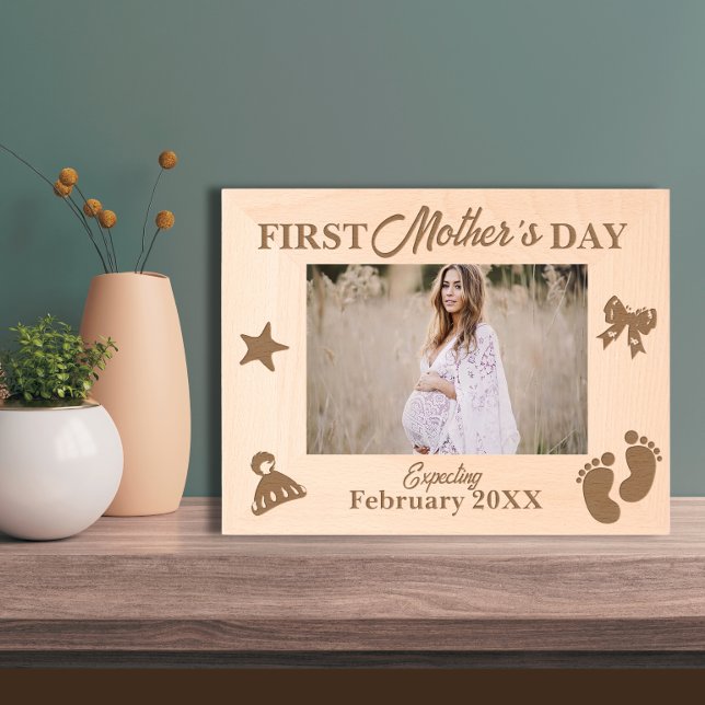 Pregnanat Mom First Mother's day Etched Frames (Creator Uploaded)