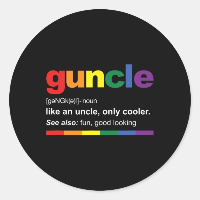 Pregnancy Announcemen For Gay Uncle New Uncle  Classic Round Sticker (Front)