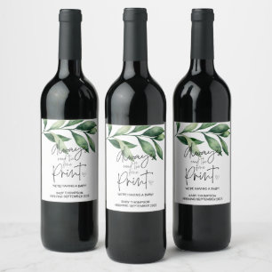 Pregnancy Announcement Always Read the Fine Print Wine Label
