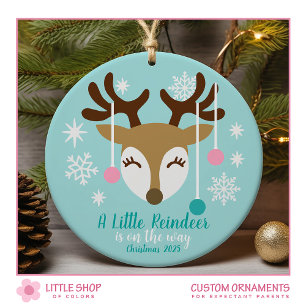 Pregnancy Announcement Baby Customizable Photo Ceramic Ornament