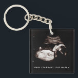 Pregnancy Announcement Baby Sonogram Photo Keychain<br><div class="desc">Can be fully customized to suit your needs. © Gorjo Designs. Made for you via the Zazzle platform. // Note: photo used is a placeholder image only. You will need to replace with your own photo before ordering/ printing. If you need help with this please contact me. // Need help...</div>