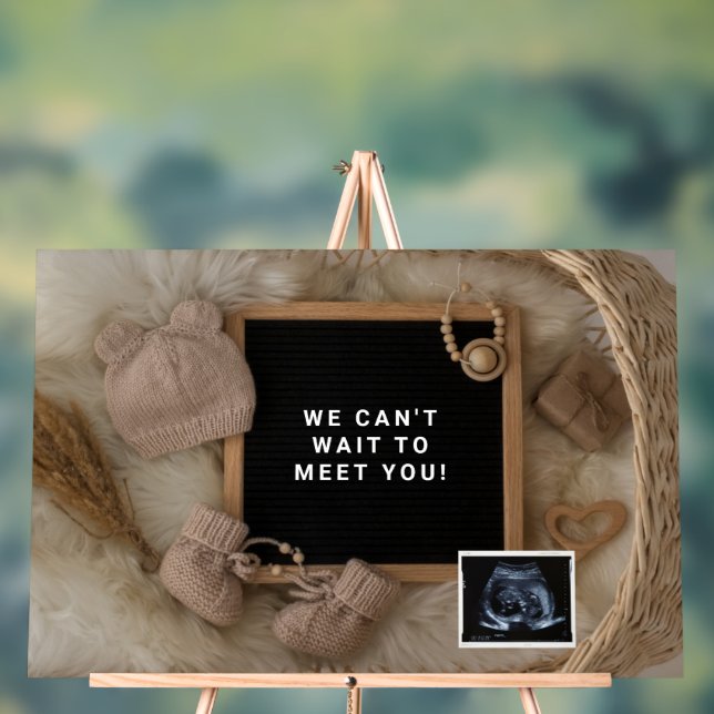 Pregnancy Announcement Baby Welcoming card, Gender Acrylic Sign (Neutral)