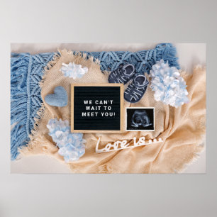Pregnancy Announcement Baby Welcoming card, Gender Poster