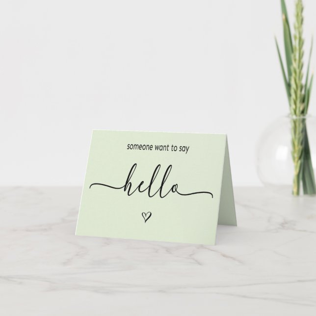 Pregnancy Announcement Card "Say Hello" (Front)