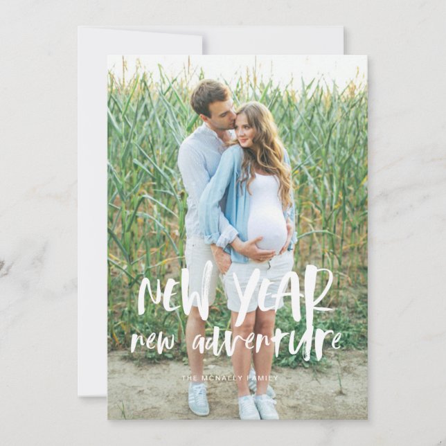 Pregnancy Announcement Christmas Photo Card (Front)