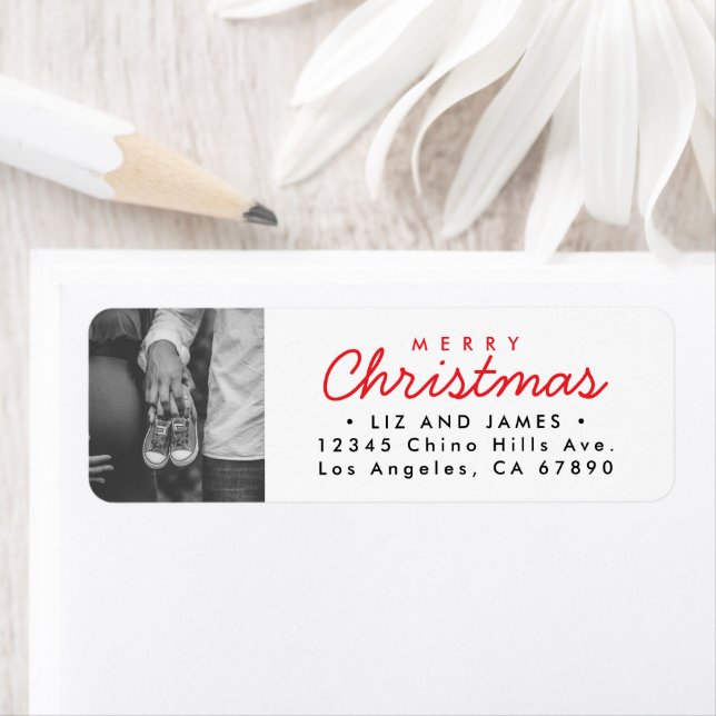 Pregnancy Announcement Christmas Return Address (Insitu)