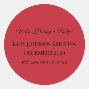 pregnancy announcement! classic round sticker