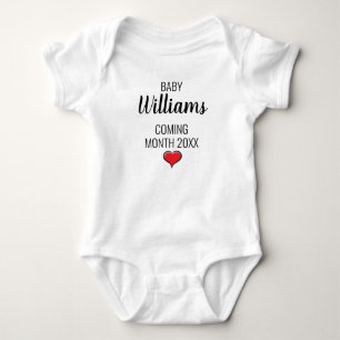 Pregnancy Announcement, Coming Soon with Name Date Baby Bodysuit