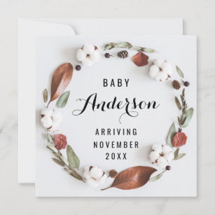 Pregnancy Announcement - Cotton Fall Wreath