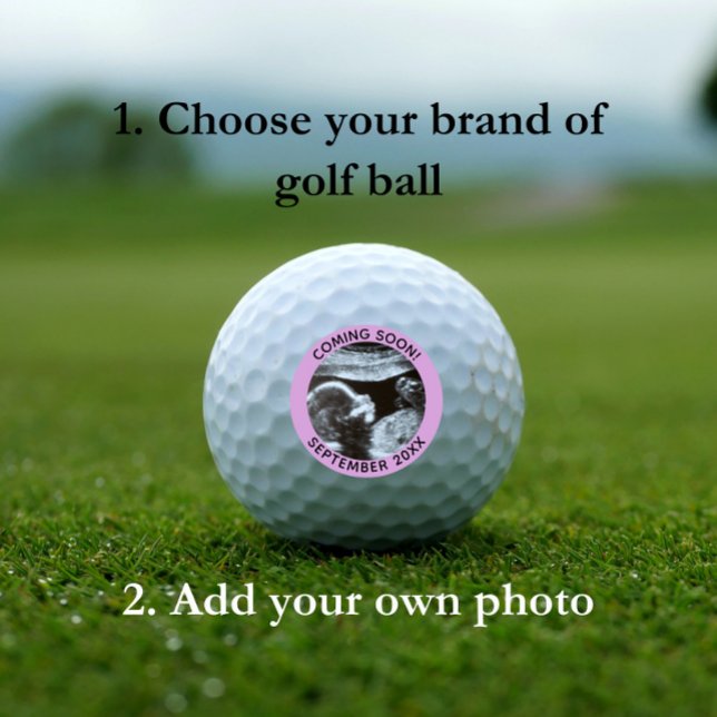 Pregnancy Announcement Gender Reveal Sonogram Golf Balls (Creator Uploaded)