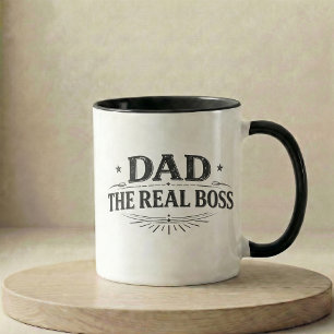 Pregnancy Announcement Gift Dad The Real Boss Mug
